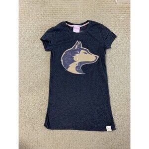 PINK Victoria's Secret Gray Sequin UW Husky Collegiate Short Sleeve Shirt XS